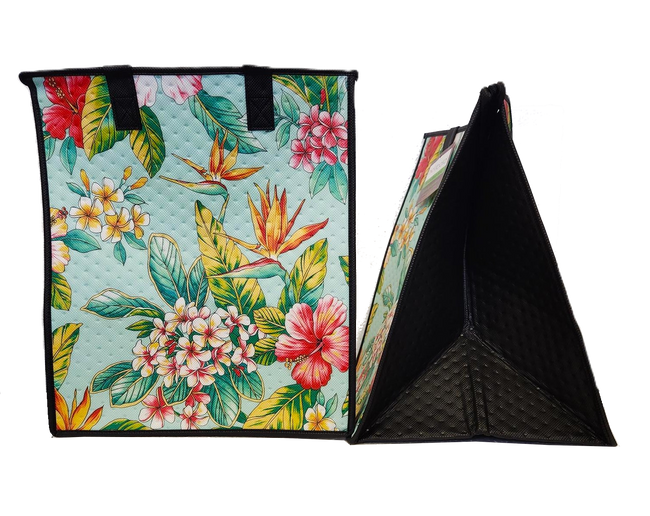 Tropical Paper Garden Hawaiian Hot/Cold Insulated Large Bag - UNDER THE SUN MINT LRG