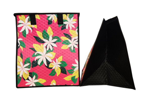 Tropical Paper Garden Hawaiian Hot/Cold Insulated Large Bag - VIVID PINK LRG