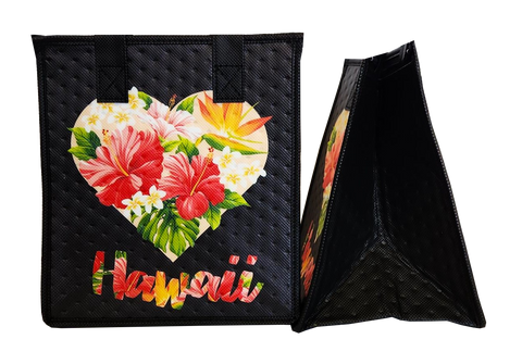 Tropical Paper Garden Hawaiian Hot/Cold Reusable Small Bag - WITH LOVE BLACK PET