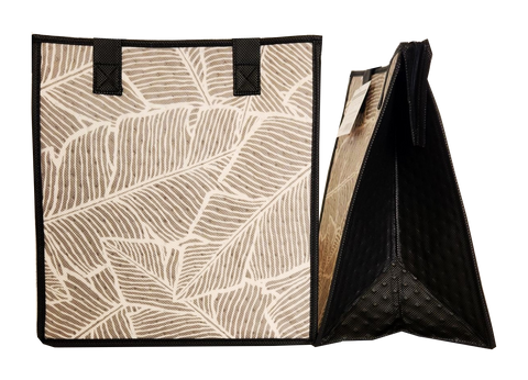 Tropical Paper Garden Hawaiian Hot/Cold Reusable Medium Bag - WOODCUT PEWTER MED