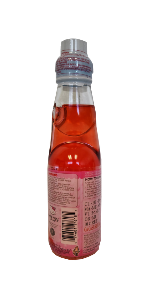 Hello Kitty Ramune Soda Drink - Strawberry 6.6 oz.