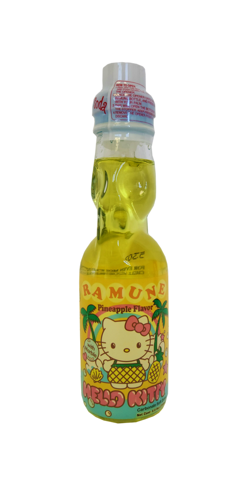 Hello Kitty Ramune Soda Drink - Pineapple 6.6 oz.