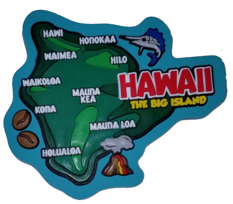 Magnet - Big Island Map Rubber
