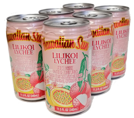 Hawaiian Sun Drink - Lilikoi Lychee 11.5oz (Pack  of 6)  **Limit of 8-6 Packs per purchase transaction**