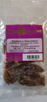 Aloha Gourmet Seedless Li Hing Cherry 1.75 oz (NOT FOR SALE TO CALIFORNIA)