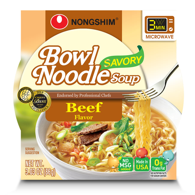 Nongshim Bowl Noodle Soup Beef Flavor 3.03 oz