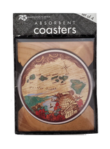 Hawaiian Ceramic Coasters - Brown Island Chain (Set of 4)