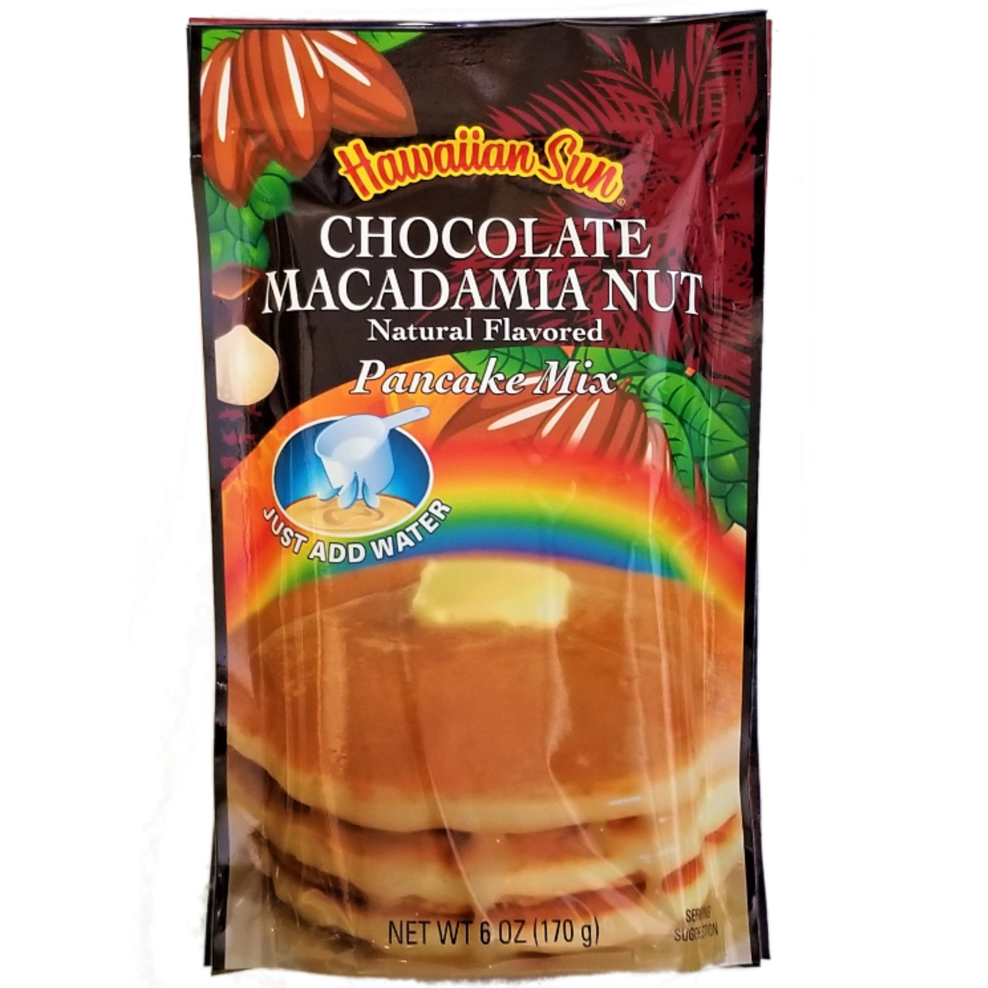 Manimaris pancakebasket（double）natural Hawaiian Sun Pancake Mix - Chocolate Macadamia Nut 6oz– Hawaii