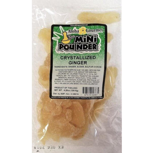 Aloha Gourmet Da Mini Pounder Crystallized Ginger 4.25 oz.
