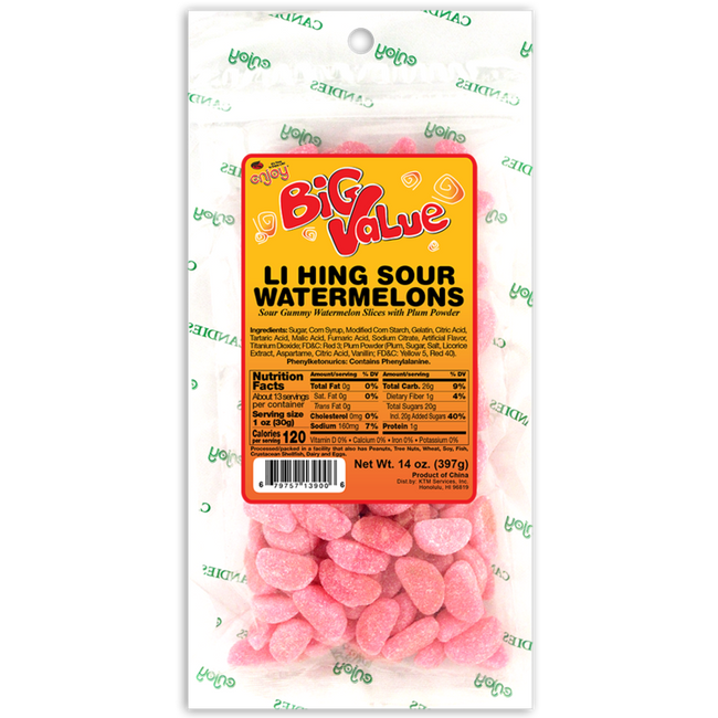 Enjoy Big Value Li Hing Sour Watermelons 14 oz.