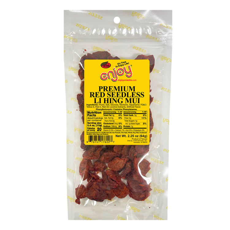 Enjoy Premium Red Seedless Li Hing Mui 2.25oz. Hawaii Food To You