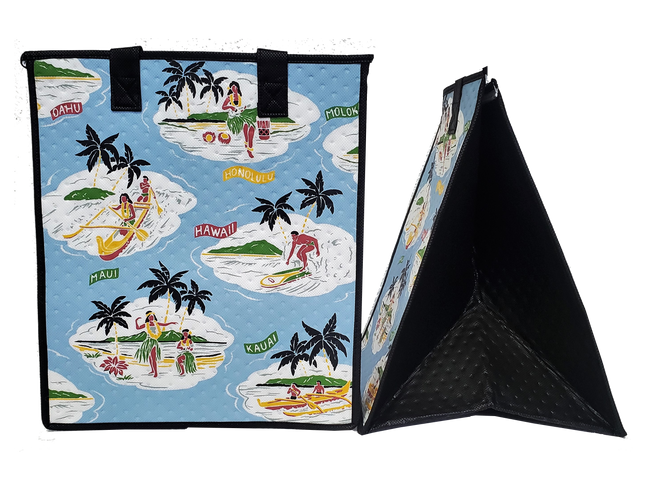 Tropical Paper Garden Hawaiian Hot/Cold Insulated Large Bag - HANG LOOSE PERI
