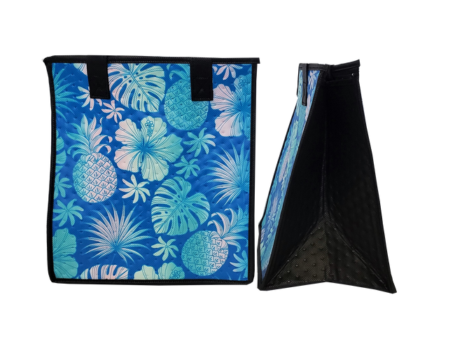Tropical Paper Garden Hawaiian Hot/Cold Reusable Medium Bag - HAVEN BLUE