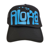 Hawaiian Headwear Aloha Hawaiian Islands Foam Trucker Hat - Blue