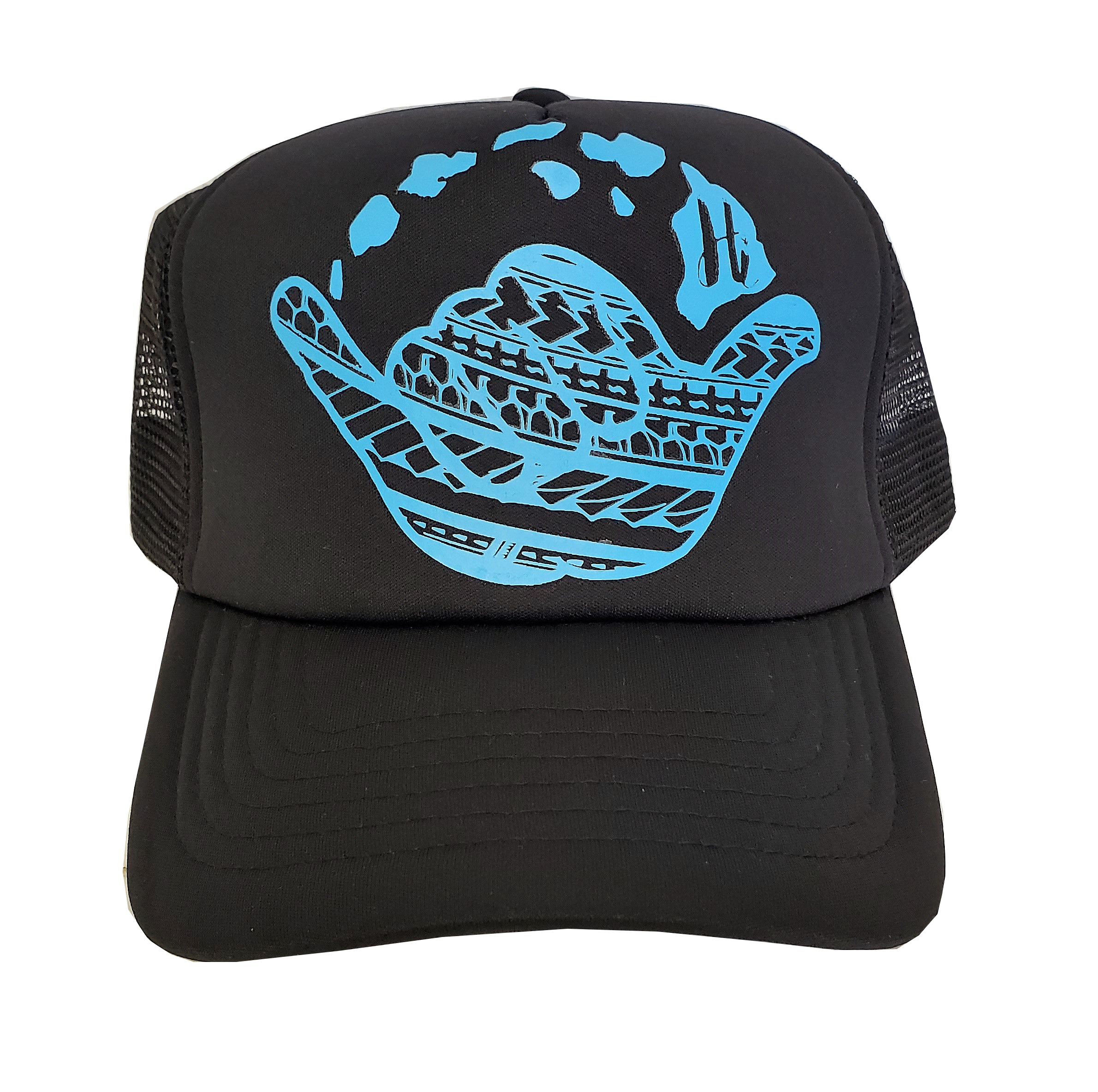 Hawaiian Headwear Tribal Shaka Hawaiian Islands Foam Trucker Hat Blue