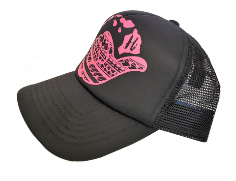 Hawaiian Headwear Tribal Shaka & Hawaiian Islands Foam Trucker Hat - Pink