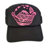 Hawaiian Headwear Tribal Shaka & Hawaiian Islands  Foam Trucker Hat - Pink