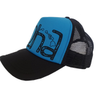 Hawaiian Headwear Tribal Aloha Foam Trucker Hat - Blue