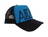 Hawaiian Headwear Tribal Aloha Foam Trucker Hat - Blue