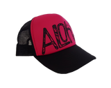 Hawaiian Headwear Tribal Aloha Foam Trucker Hat - Hot Pink