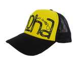 Hawaiian Headwear Tribal Aloha Foam Trucker Hat - Yellow