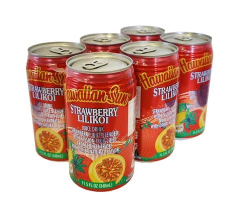 Hawaiian Sun Drink - Strawberry Lilikoi 11.5oz (Pack of 6)  **Limit of 8-6 Packs per purchase transaction**