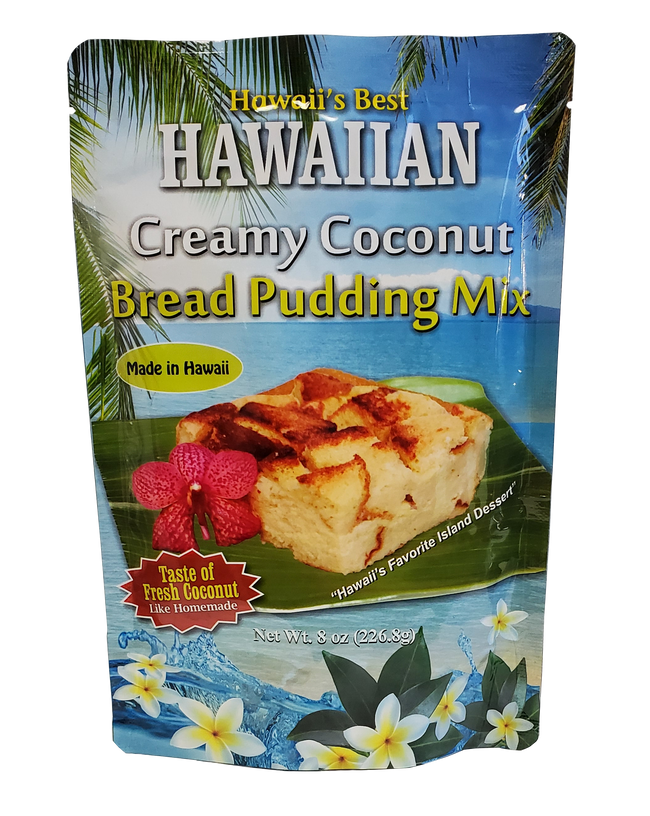 Hawaii's Best Hawaiian Creamy Coconut Bread Pudding Mix 8oz