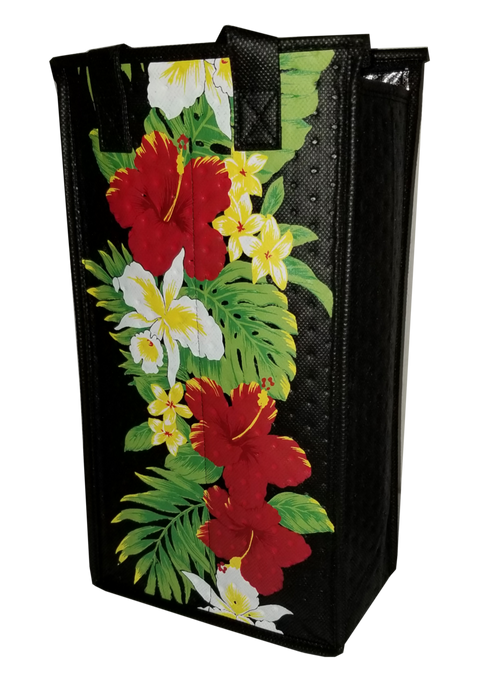 Tropical Paper Garden Reusable Hot/Cold Double Wine Bag- Kolamu Black
