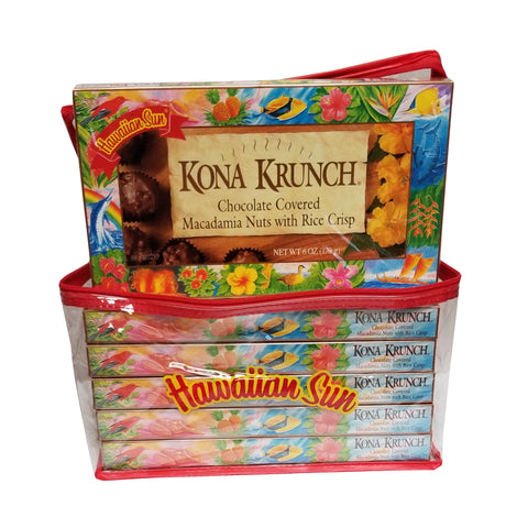 Hawaiian Sun Kona Krunch 6 oz (6 Pack with Hawaiian Sun Tote Bag)