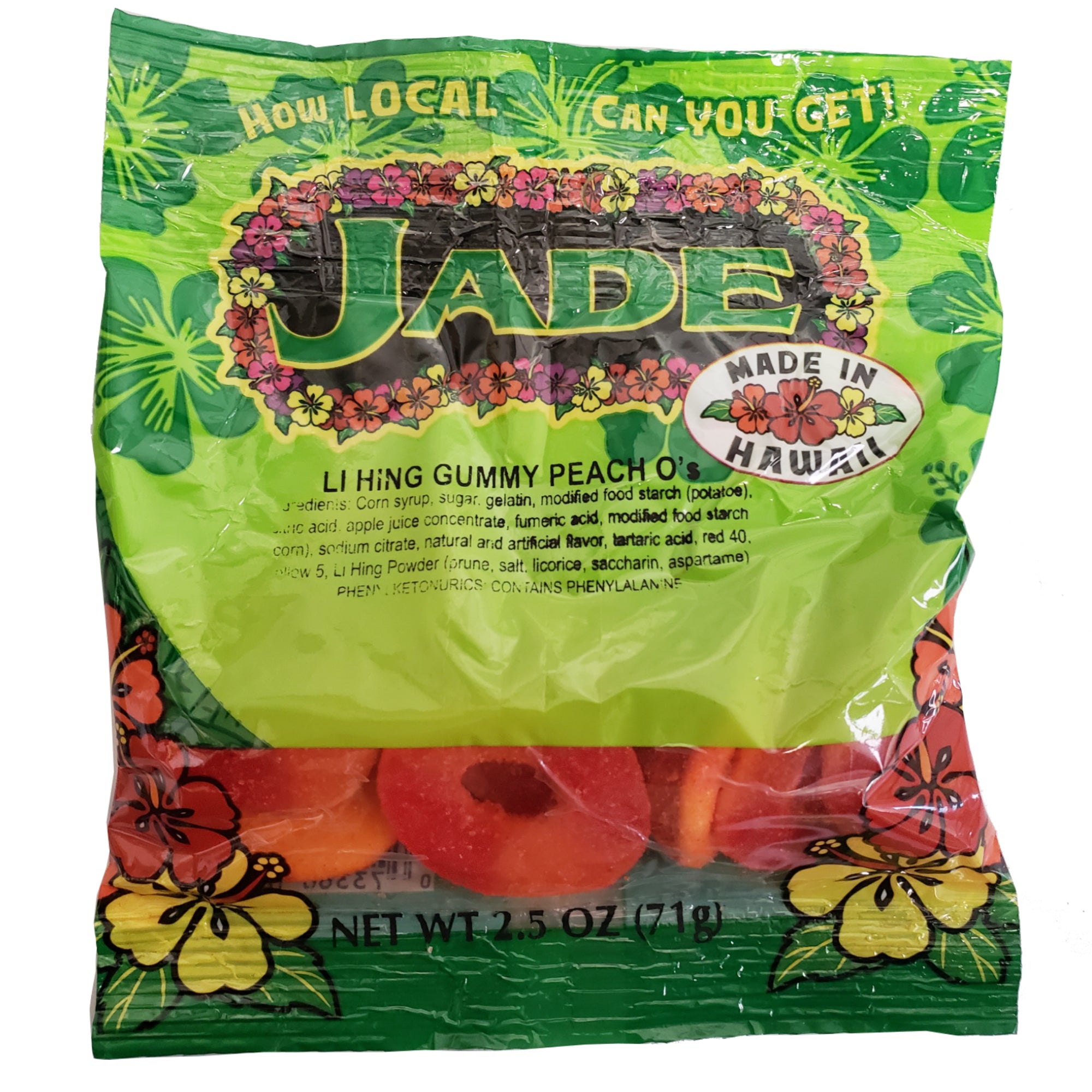 Jade Li Hing Peach O's 2.5 oz | Hawaiian Li Hing Candy– Hawaii Food To You