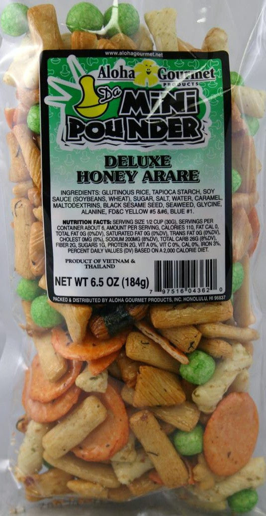 Aloha Gourmet Da Mini Pounder Deluxe Honey Arare 6.5oz (NOT FOR SALE TO CALIFORNIA)