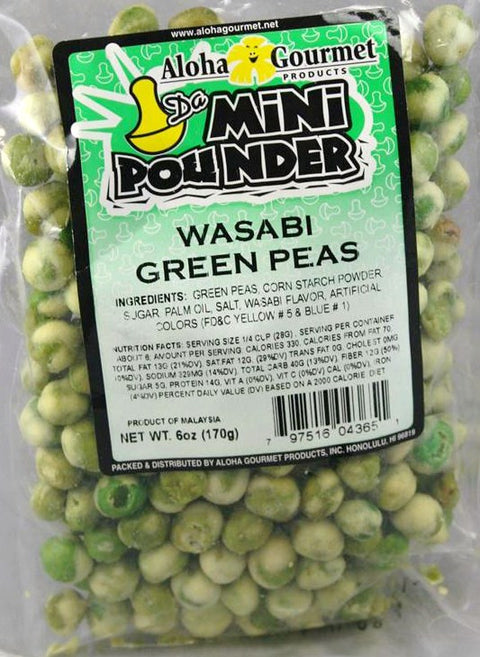 Aloha Gourmet Da Mini Pounder Wasabi Green Peas 6oz