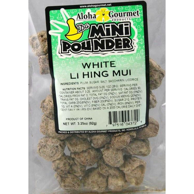 Aloha Gourmet Da Mini Pounder White Li hing Mui 3.25oz (NOT FOR SALE TO CALIFORNIA)