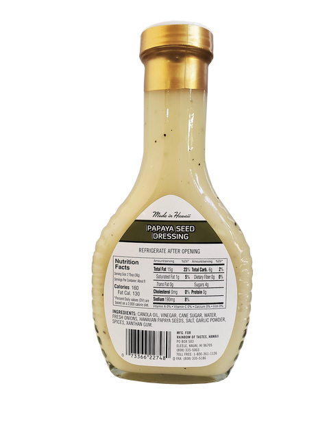 Hawaiian Hula Papaya Seed Dressing 8 oz.