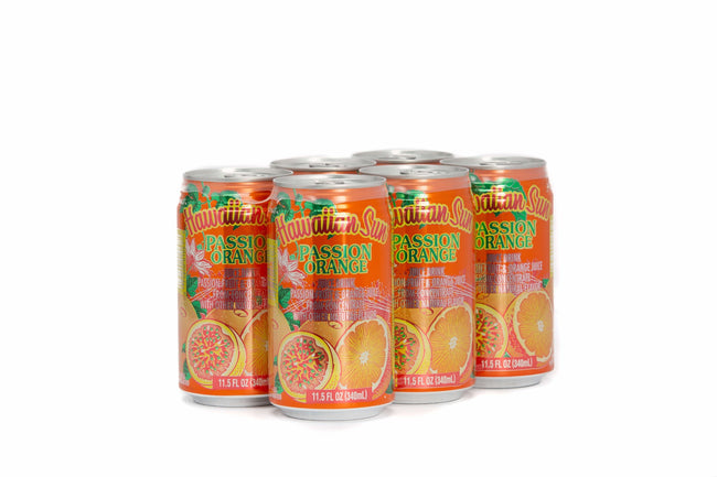 Hawaiian Sun Drink - Passion Orange 11.5oz (Pack of 6)  **Limit of 8-6 Packs per purchase transaction**