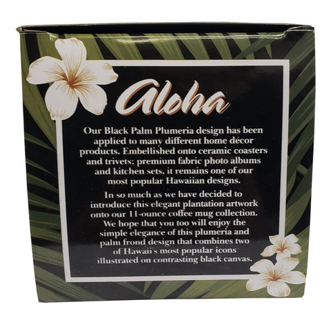 Mug - Plumeria Palm Black 11 oz | Comes in a Mug Box