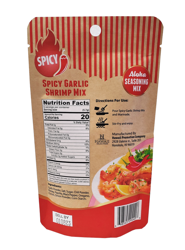 Hawaii Selection Spicy Garlic Shrimp Mix Packet 1oz