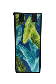 Tropical Paper Garden Reusable Hot/Cold Single Wine Bag- SOLITAIRE NAVY