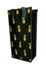 Tropical Paper Garden Reusable Hot/Cold Double Wine Bag- HALA KAHIKI BLACK